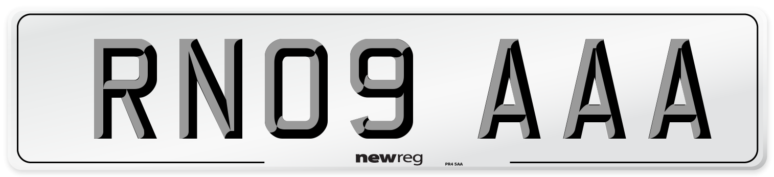 RN09 AAA Number Plate from New Reg